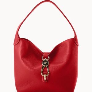 Dooney & Bourke Red Pebbled Grained Leather Shoulder Bag